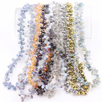 China Natural Stone Beads For Bracelets Capinhas Charm Waterdrop Shape Glass Beads For Jewelry Making 5X8mm Plating 100pcs/strand Crystal Beads For Necklace Bracelet DIY Accessories for sale