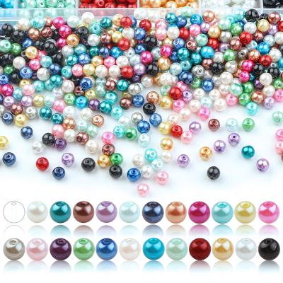 China Natural Stone Beads For Bracelets Capinhas Charm Round Imitation Pearl Beads For Jewelry Making Glass Charm Pendant Accessories Necklace Bracelet Earring DIY Decoration for sale