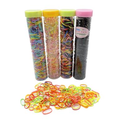 China Korean Style Cute Daily Ring Disposable Elastic Hair Bands Colorful With Bottle Scrunchies Kids Hair Accessories for sale