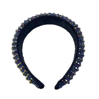 China Children Fashion High Stretch Headband Women's Full Width Diamond Rhinestone Hair Circle Soft Colorful Hair Band for sale