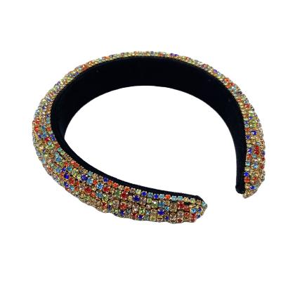 China European and American style newcomer delicate fairy hair accessories fashion design hair band rhinestone baroque beaded diamond luxury hair circle for sale