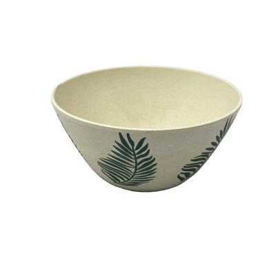 China Sustainable new design leaf prints high quality melamine round bowl tableware eco friendly bowl&plate set for sale