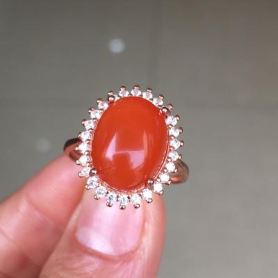 China China New Arrival Jewelry Ring S925 Baoshan Silver Natural Southern Red Carnelian Carnelian for sale