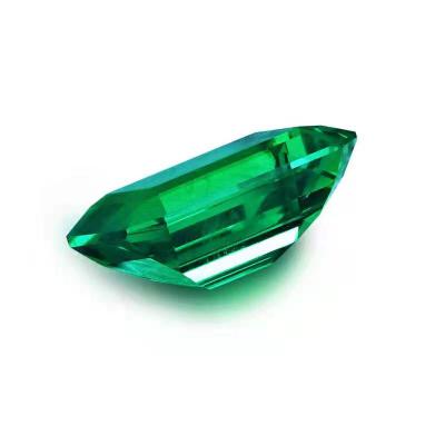 China Classic High Quality Synthetic Created Emerald Stone Low Price Per Carat Loose Synthetic Emerald Gemstone for sale