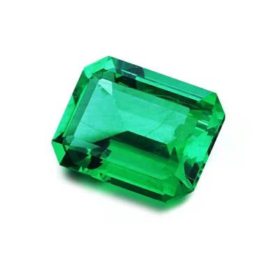 China Color Play or Fire Lab Created Synthetic Emerald Gemstone Square Shape Synthetic Emerald Gemstone Colombian Emerald Gemstone for sale