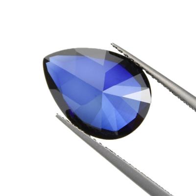 China Classic Blue Gems Stone Drop Shape Synthetic Sapphire Synthetic Sapphire For Jewelry Making for sale