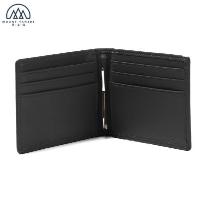 China FRID RFID Card Holder Money Clip Slim Genuine Leather Wallet for sale