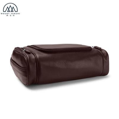 China ENGLAND STYLE High Quality Travel PU Toiletry Laundry Bag Hanging Leather Wash Bag for sale