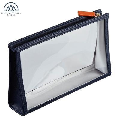 China ENGLAND STYLE Transparent See-View TPU Scare Leather Travel Pouch Cosmetic Bag for sale