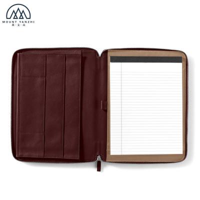 China PU Zippered Genuine PU Leather Professional Business Men File Organizer for sale