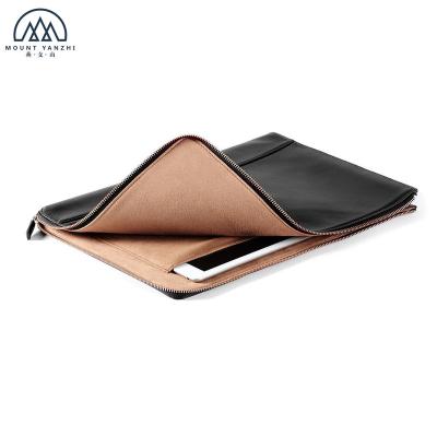 China Office PU Document Folder Folder Slim Leather Soft Zipper Document Bag Organizer for sale