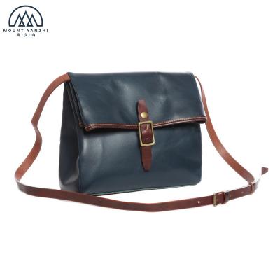 China Anti-theft Vintage Vegetable Tanned Leather Handmade Messenger Handbags Genuine Leather Satchel Tote Shoulder Bags For Momen for sale