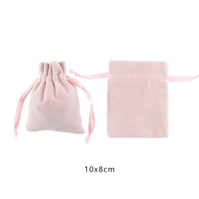 China Sweet Lovely Custom Personalized Logo Print Eco Friendly Mini Small Ribbon Velvet Drawstring Bags Jewelry Packaging Pouch for sale