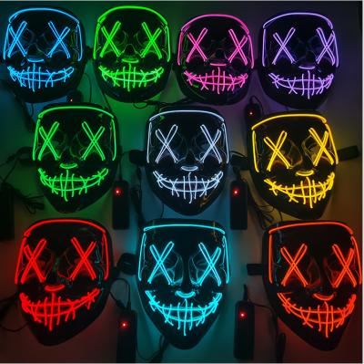 China PU Foam Halloween Party Clubbing LED Cosplay Costume Light Scary Mask Props Masks Adult Unisex for sale