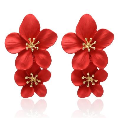 China Jashion Girl Party Gift Gold Jewelery Flower TRENDY Flower Earrings Sweet Boho Flower Stud Earrings for sale