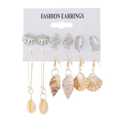 China Hawaiian BOHEMIA Fashion Earring Jewelry Sets Sea Style Earring Jewelry For Women Shell Earrings Set for sale