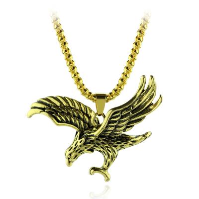 China Hip Hop Eagle Pendant Men's Punk Necklace Wholesale Hiphop Jewelry Vintage Necklace for sale