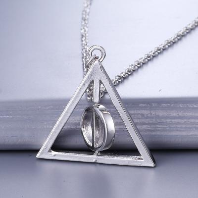 China Luna Sweater Chain Deathly Hallows Triangle Hiphop Harryy Potter Necklace Pendant for sale