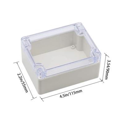 China PCB Box ABS Waterproof Plastic Enclosure Transparent Electronics Enclosure Junction Box For Electronic Components 115 x 90 x 55mm for sale