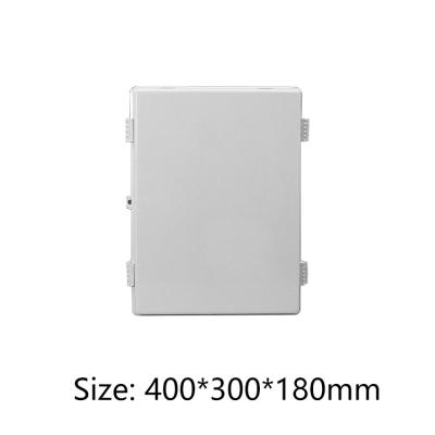 China Install PCB China Manufacturers Hinged Enclosure Junction Box Distribution Box Plastic Electronics Enclosures For PCB Inverter 400*300*180mm for sale