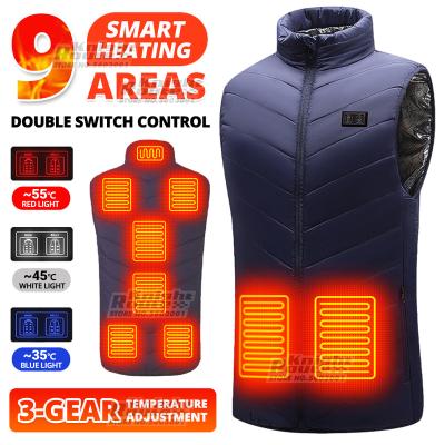 China QUICK DRY 9 Area Smart Heating Cotton Vest USB Infrared Electric Heating Vest Women Outdoor Flexible Thermal Warm Jacket Winter for sale