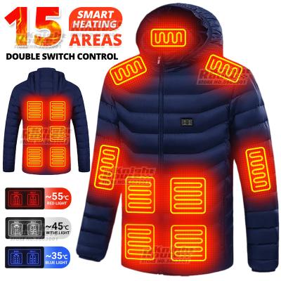 China QUICK DRY 15 Area Heated jacket Smart Heating Cotton Jacket USB Infrared Heating Vest Men Outdoor Flexible Thermal Warm Vest Winter for sale