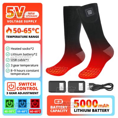 China Breathable Winter Heated Socks 5000mAh APP Control Thermal socks Men's Women's Heating Foot Warmer Electric Socks Warm Socks Cycling Ski for sale