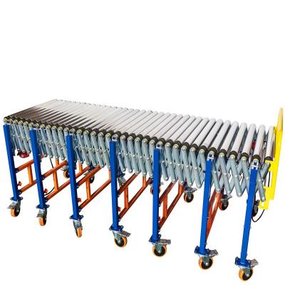 China Side Stability ISO Standard Flexible Auto Motor Driven Expandable Cargo Loader Roller Conveyor for sale