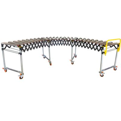 China Oil Conveyor Heavy Duty Steel Roller Telescopic Food Unloading Conveyor For Food And Beverage Factory for sale