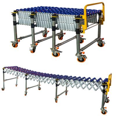 China Fire Resistant /Oil/ Heat Resistant Retractable Gravity Skid Extendable Telescopic Plastic Wheel Conveyor for sale