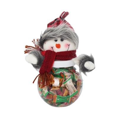 China Creative Santa Snowman Elk Transparent Ball Plastic Candy Jar Christmas Decorations Christmas Candy Bottle Children's Supplies for sale