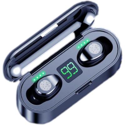 China Hot Selling Waterproof In-ear Led Display In Ear BT F9TWS5.0 Mini Headphones Wireless Earbuds for sale