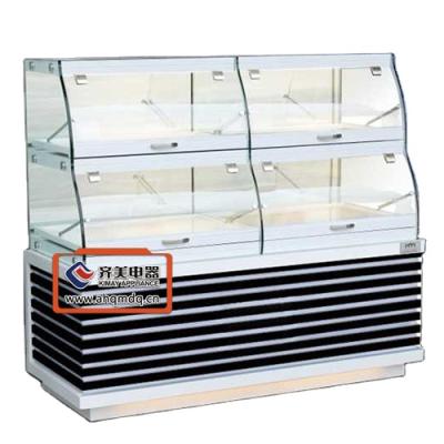 China Single-temperature one sided wooden island type refrigerating display cabinet for cakes and muffins pastries for sale