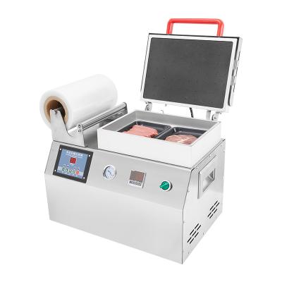 China Small Manual Food Sealer Tray Sealing Machine Food Plastic Packaging Containers Vacuum Skin Packing Machine for sale