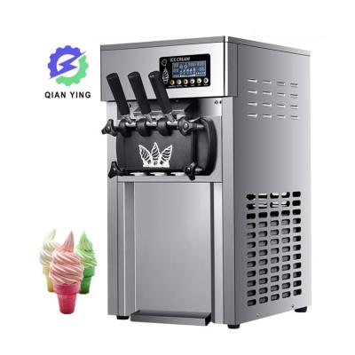 China Commercial Snack Factory Table Top Three Flavors With Compressor Stainless Steel Soft Serve Ice Cream Machine For Sale for sale