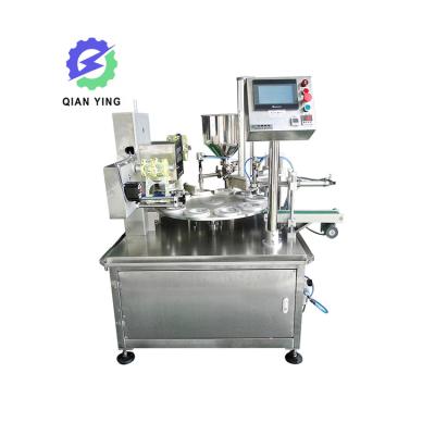 China Rotary Automatic Desktop Beverage Yogurt Ice Cream Sealing Filling Machine Juice Sugar Honey Cup Jelly Filling And for sale