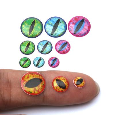 China Outdoor Size 3D Fishing Activity Custom Epoxy Fish Eyes Dragon Raptile Eyes For Fly Fishing Fish Lure Making for sale