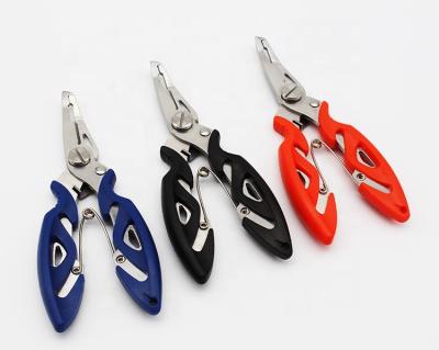 China multifunctional curved 2cr13+abs nose fishing pliers stainless steel fishing scissors for luring pliers for sale