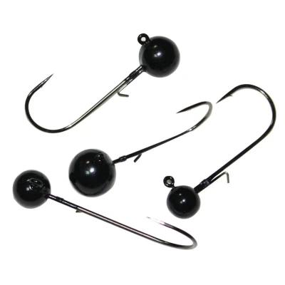 China Outdoor activities fishing 2020 hot sale high quality tungsten ball jig fishing head, black tungsten jig head for sale