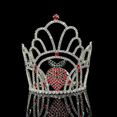 China European and American Style Rhinestone Strawberry Flower Crown Full Round Circle Pageant Crowns Beauty Queen Tiara for sale