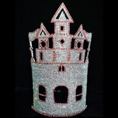 China Exquisite 10 Inch Castle Crown Beauty Pageant Crown High End Rhinestone for sale