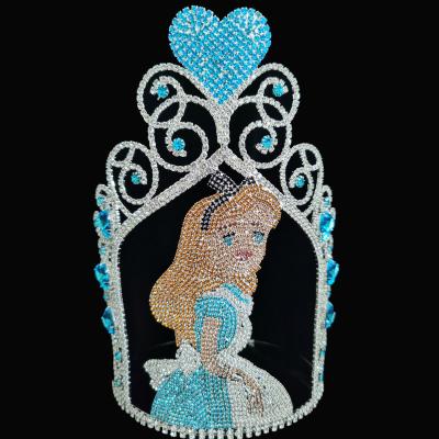 China 10 Inch Cartoon Theme Beauty Princess Pageant Crown Rhinestone for sale