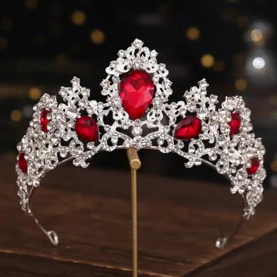 China Fashion Bridal Wedding Rhinestone Crown Tiara High Quality Handmade Crystal Hair Accessories Trendy Elegant Headband for sale