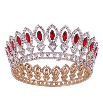 China Cheap Tiara Crown Bride Accessories Wedding Dress Accessories Europe USA Luxury Bridal Baroque Circular Crown Bride for sale