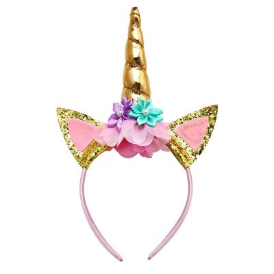 China Holiday Party Wholesale Children's Cloth Birthday Dress Unicorn Headband Accessories for sale