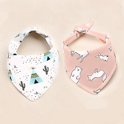 China Sustainable Baby Bibs High Quality 100% Cotton Bandana Triangle Both Sides Available for sale