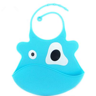 China Sustainable Soft Waterproof Silicone Baby Bib With Food Catcher for sale