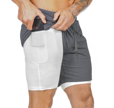 China QUICK DRY Men 2 In 1 Shorts Running With Pockets Gym Workout Breathable Quick Dry Active Shorts for sale