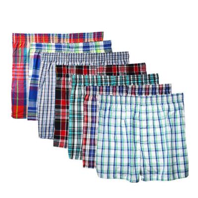 China Summer Breathable Wholesale Cheap Best Selling Men's Bamboo Boxer Shorts Woven Plaid Pattern Custom Factory for sale