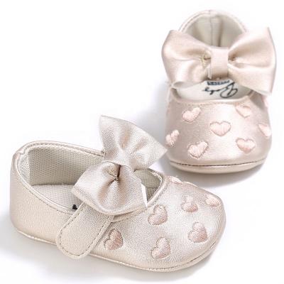 China New Design WONBO Anti-odor Baby Princess Shoes PU Leather Lovely Baby Shoes for sale